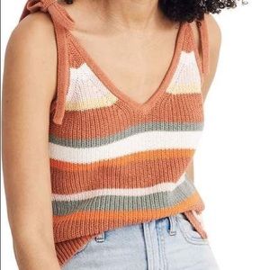 Madewell Stripe Grandfield Tie Strap Sweater Tank